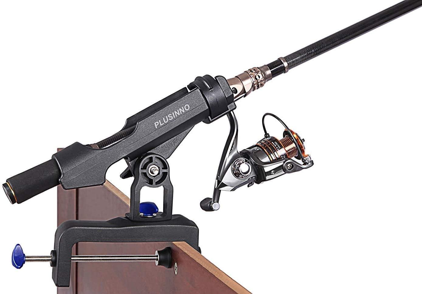 image:imagePLUSINNO Fishing Boat Rods Holder Large Clamp Opening 360 Degree Adjustable Fishing Rod Racks Folding HolderRH30 MAX OPENING 475 inch 1Pack