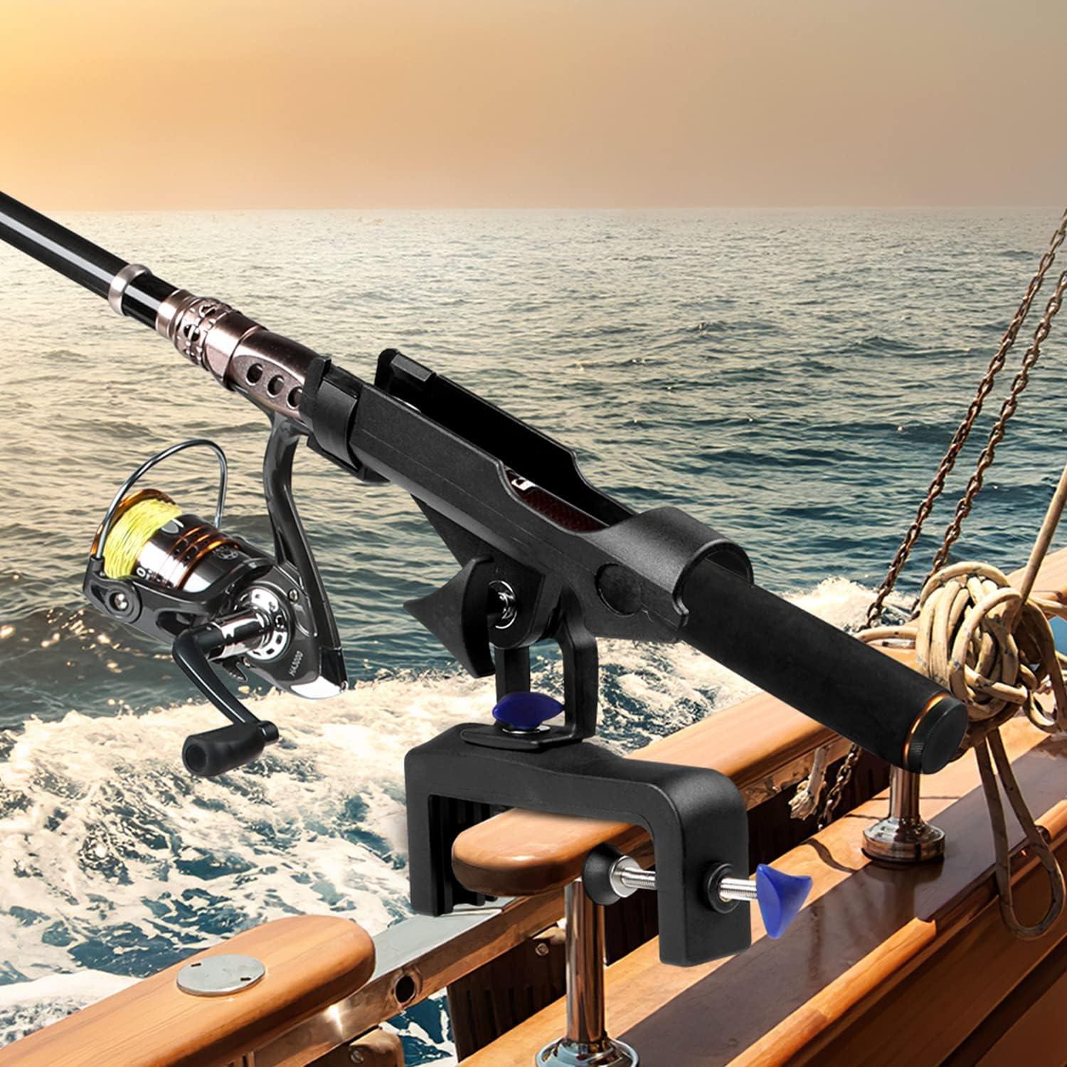 image:imagePLUSINNO Fishing Boat Rods Holder Large Clamp Opening 360 Degree Adjustable Fishing Rod Racks Folding HolderRH30 MAX OPENING 475 inch 4Pack