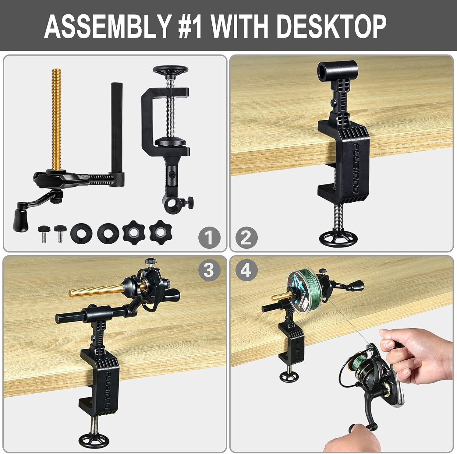 image:imagePLUSINNO Fishing Line Spooler For Fishing Reels Fishing Gear And Equipment Gift For men With Unwinding Function Versatile for Thick amp Thin Rods Works with Spinning Reel Cast Reel Without Line TwistFishing Rod Table Clamp Spooler Function