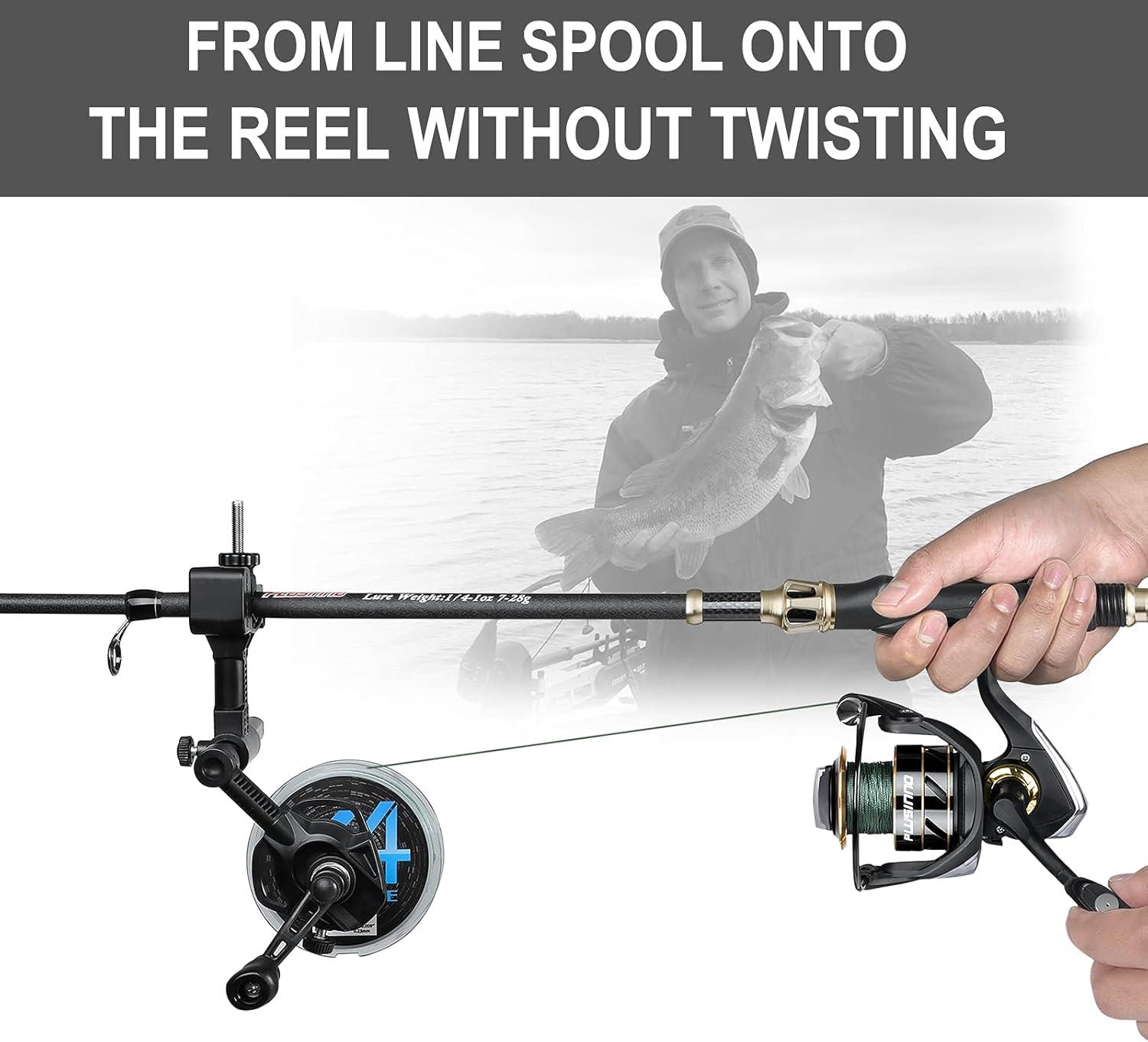 image:imagePLUSINNO Fishing Line Spooler For Fishing Reels Fishing Gear And Equipment Gift For men With Unwinding Function Versatile for Thick amp Thin Rods Works with Spinning Reel Cast Reel Without Line TwistFishing Rod Table Clamp Spooler Function