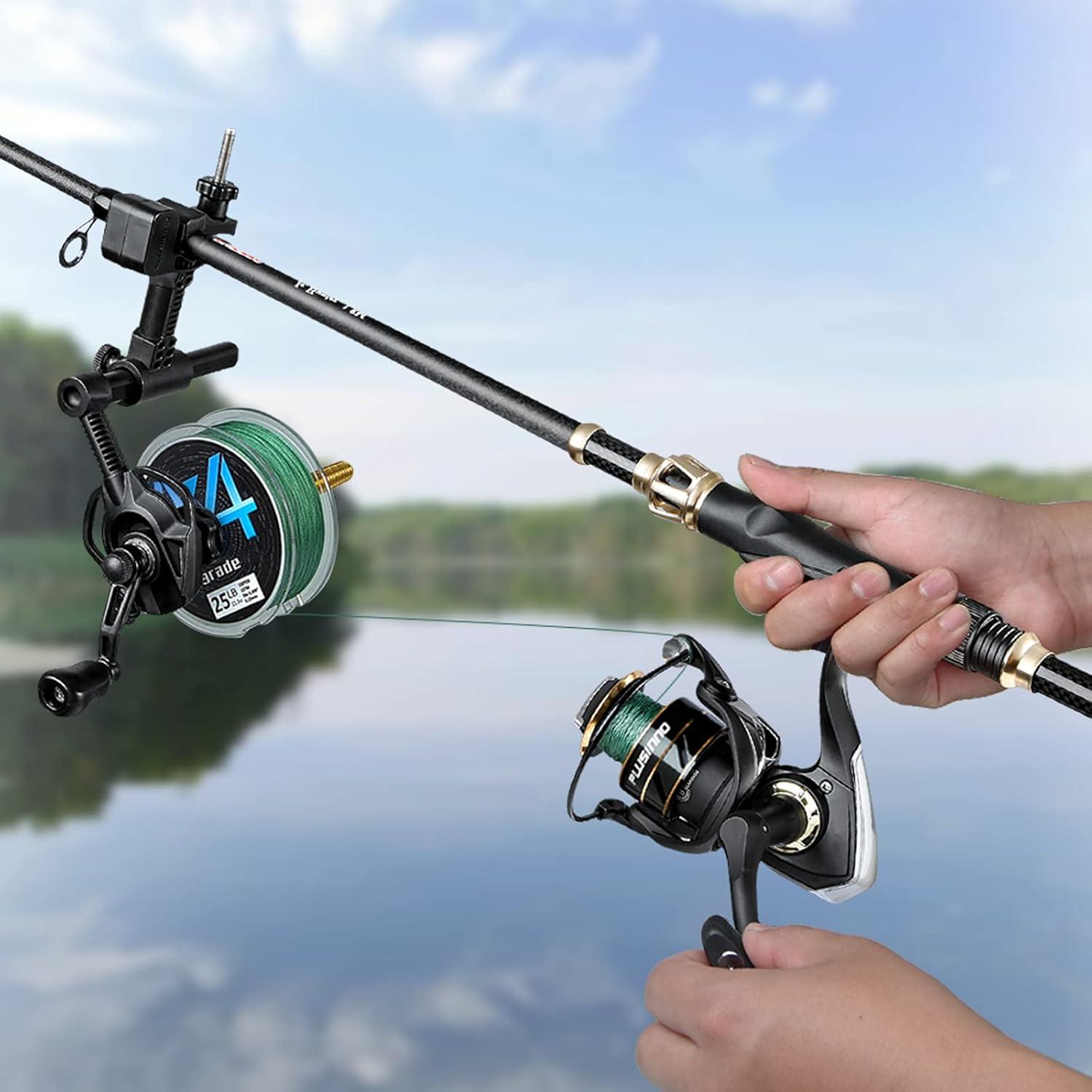 image:imagePLUSINNO Fishing Line Spooler For Fishing Reels Fishing Gear And Equipment Gift For men With Unwinding Function Versatile for Thick amp Thin Rods Works with Spinning Reel Cast Reel Without Line TwistFishing Rod Table Clamp Spooler Function