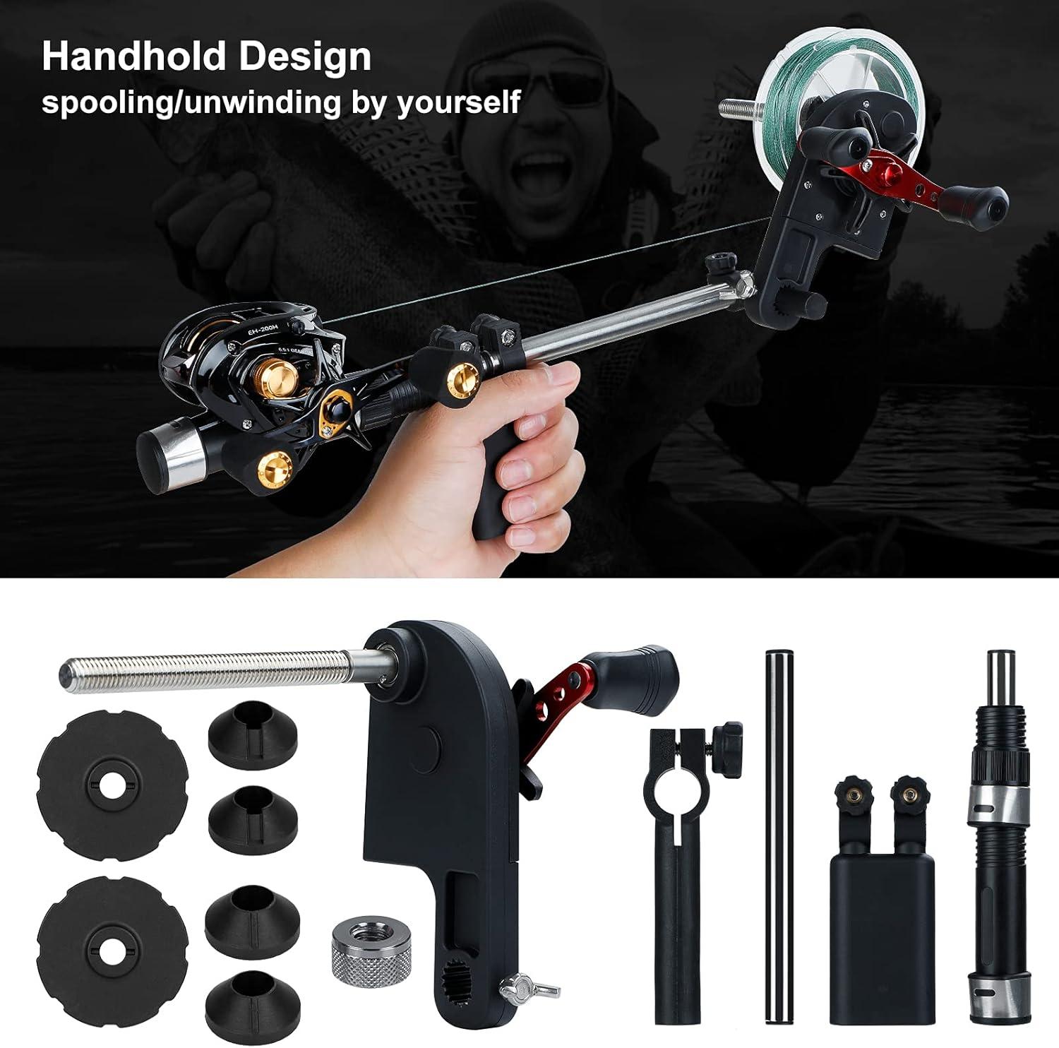 image:imagePLUSINNO Fishing Line Spooler Handhold Fishing Line Winder with Unwinding Function for Spinning Reel Cast Reel and Spincast Reel Without Line Twist
