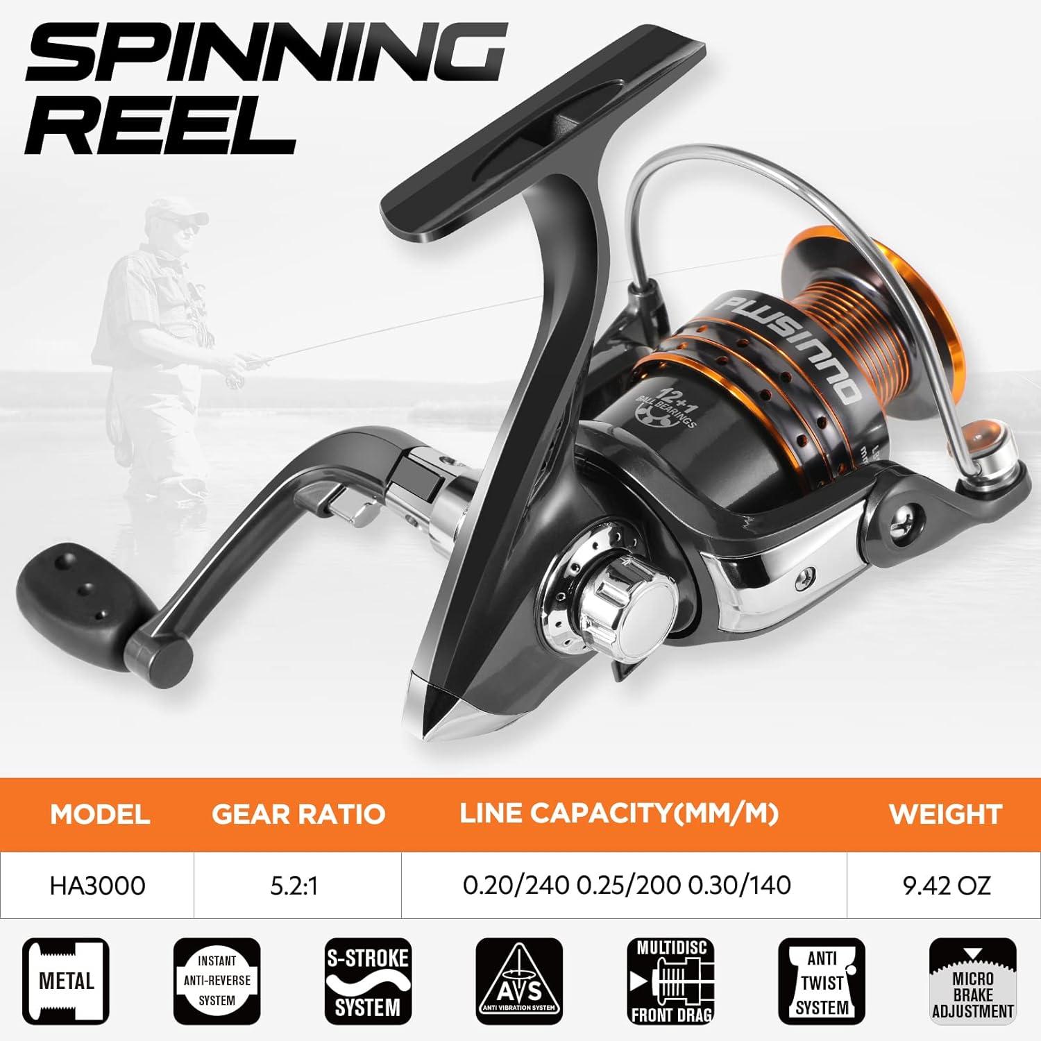 image:imagePLUSINNO Fishing Rod Telescopic Fishing Rod and Reel Combo Collapsible Travel Fishing Pole Rod Starter Kit Carbon Fiber Fishing Rods and 12 1 Bearings Stainless Steel Fishing Gifts for Men Adults2PACK Full Kit with Carrier Case