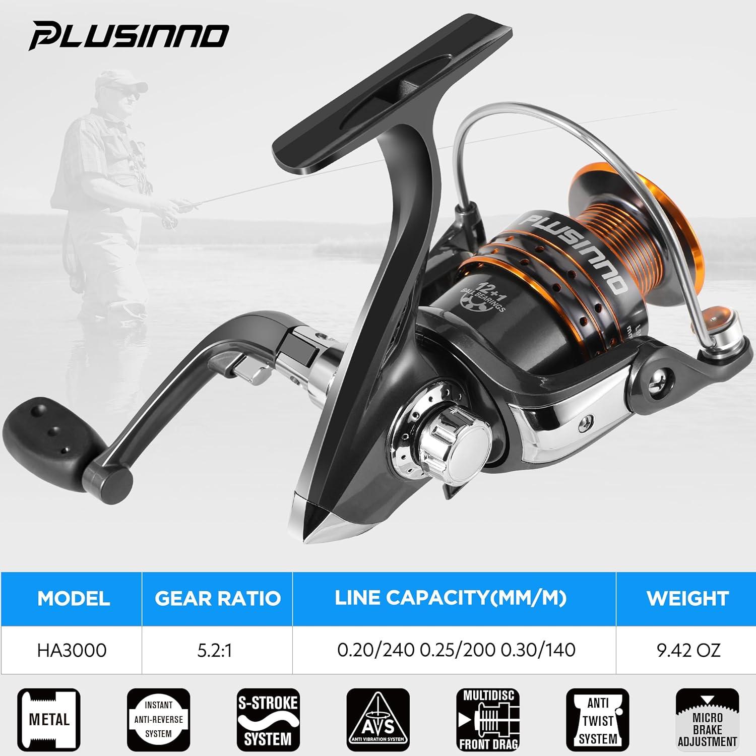 image:imagePLUSINNO Fishing Rod Telescopic Fishing Rod and Reel Combo Collapsible Travel Fishing Pole Rod Starter Kit Carbon Fiber Fishing Rods and 12 1 Bearings Stainless Steel Fishing Gifts for Men AdultsFull Kit with Fishing Tackle Box