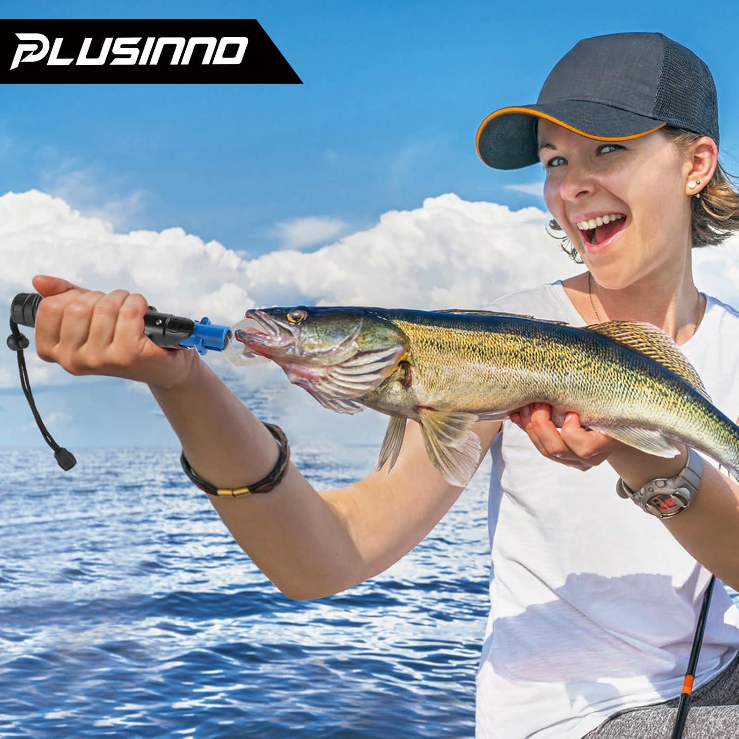 image:imagePLUSINNO Fishing Rod and Reel Combos Carbon Fiber Telescopic Fishing Pole Spinning Reel 12 1 Shielded Bearings Stainless Steel BBFull Kit with Fishing Tools