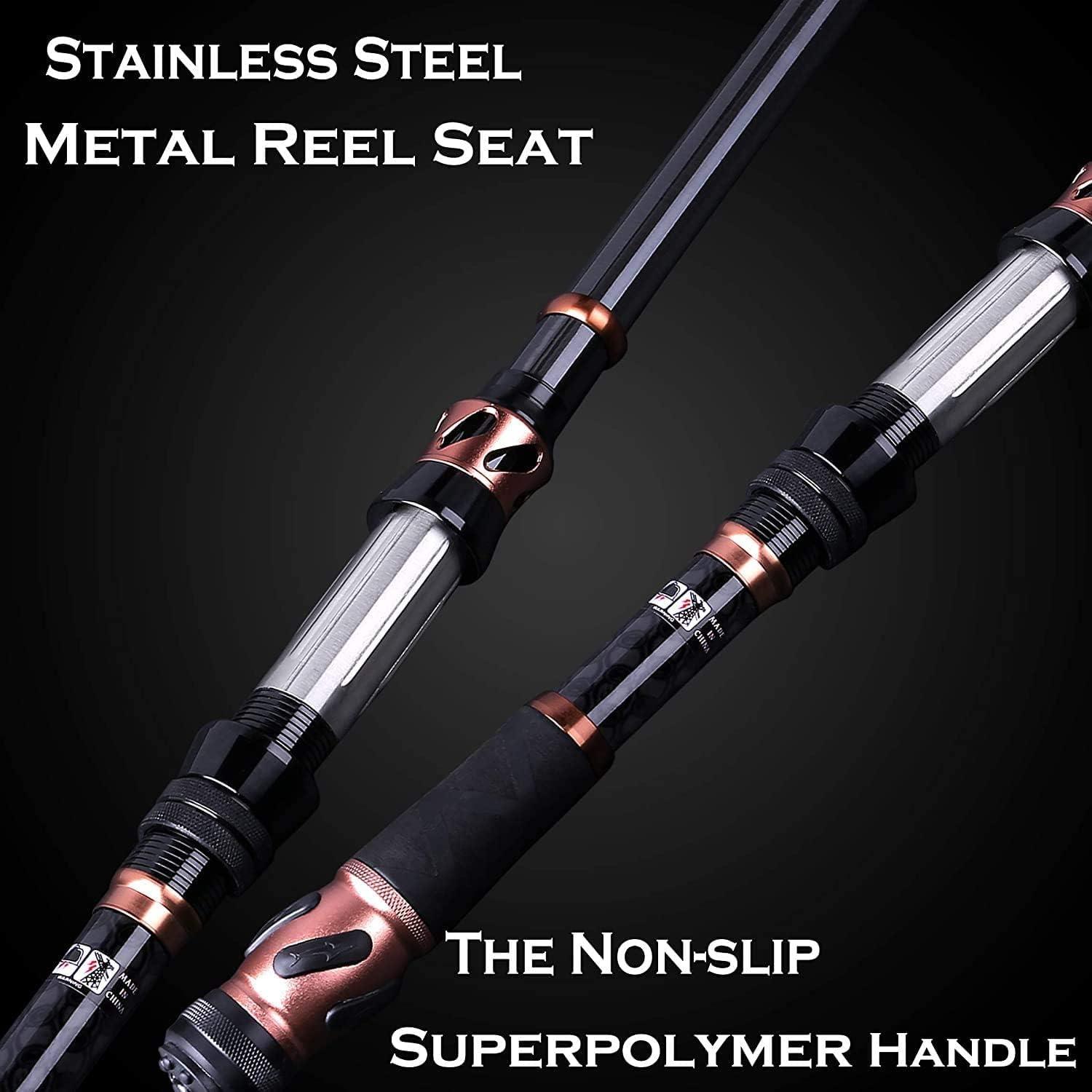 image:imagePLUSINNO Fishing Rod and Reel Combos Carbon Fiber Telescopic Fishing Pole Spinning Reel 12 1 Shielded Bearings Stainless Steel BBXONLY Fishing rod not include reel