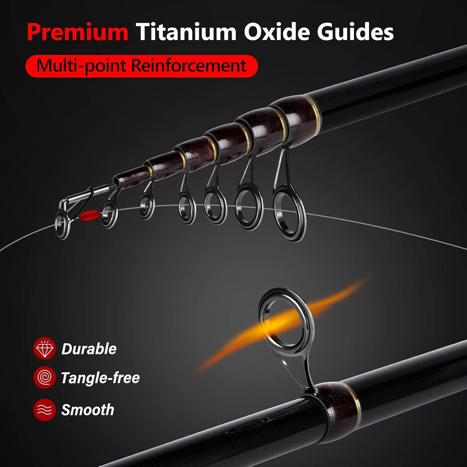 image:imagePLUSINNO Fishing Rod and Reel Combos Bronze Warrior Toray IM6 Carbon Matrix Telescopic Fishing Rod Pole 12 1 Shielded Bearings Stainless Steel BB Spinning Reel Travel Freshwater Fishing GearONLY Fishing rod not include reel