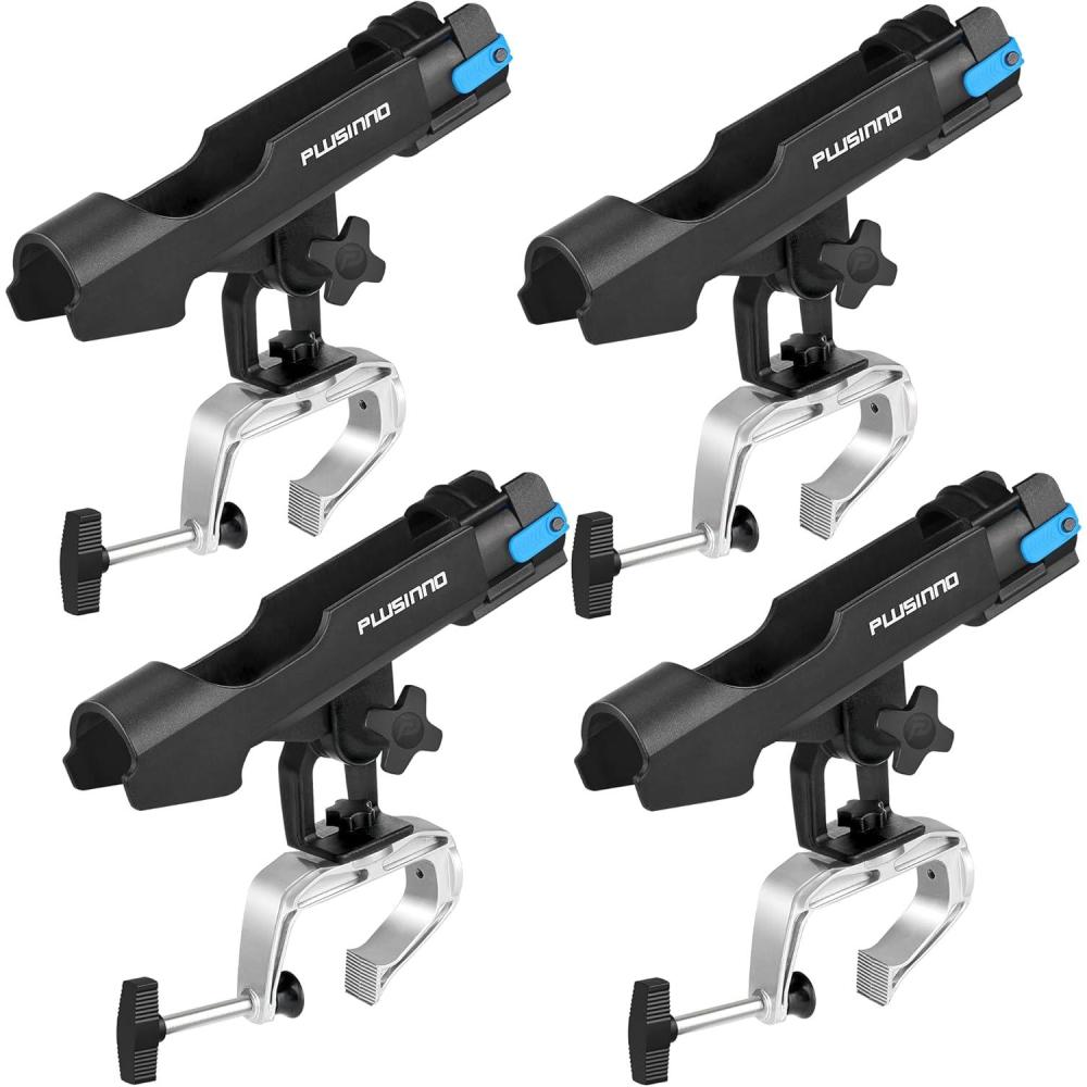 image:imagePLUSINNO Fishing Boat Rods Holder Large Clamp Opening 360 Degree Adjustable Fishing Rod Racks Folding HolderRH20 MAX OPENING197 inch 4Pack