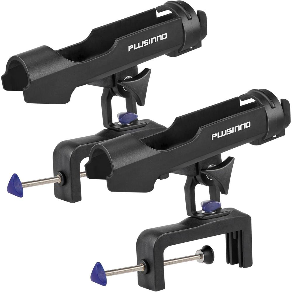 image:imagePLUSINNO Fishing Boat Rods Holder Large Clamp Opening 360 Degree Adjustable Fishing Rod Racks Folding HolderRH30 MAX OPENING 475 inch 2Pack