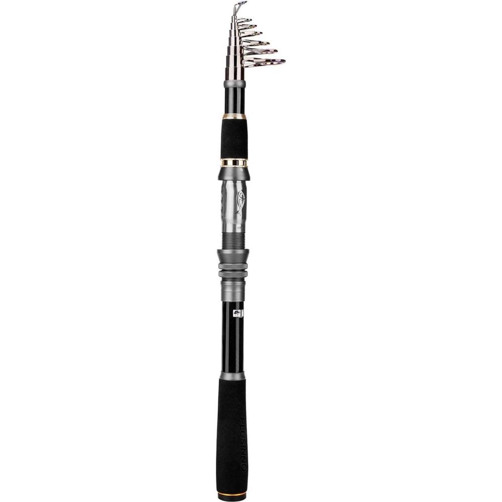 image:imagePLUSINNO Fishing Rod Telescopic Fishing Rod and Reel Combo Collapsible Travel Fishing Pole Rod Starter Kit Carbon Fiber Fishing Rods and 12 1 Bearings Stainless Steel Fishing Gifts for Men AdultsONLY Fishing rod not include reel