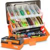 image:imagePLUSINNO Large 3 Layers Fishing Tackle Box with Tackle Included 415Pcs Fishing Lures Kit Contains Pliers Crankbait Hooks Weights amp Accessories Fishing Gear Gifts for Men Starter Kits Bass Trout