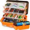 image:imagePLUSINNO Large 4Layer Tackle Box with Tackle Included 547Pcs Fishing Lures Kit  Pliers Crankbait Hooks Weights amp Accessories  Freshwater Bass Fishing Bait Lure Gear and Equipment Gift for Men