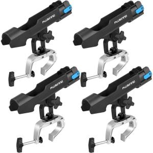 PLUSINNO Fishing Boat Rods Holder Large Clamp Opening 360 Degree Adjustable Fishing Rod Racks Folding Holder(RH20 MAX OPENING1.97 inch 4Pack)