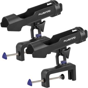 PLUSINNO Fishing Boat Rods Holder Large Clamp Opening 360 Degree Adjustable Fishing Rod Racks Folding Holder(RH30 MAX OPENING 4.75 inch 2Pack)