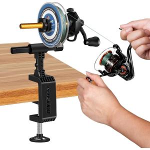 PLUSINNO Fishing Line Spooler For Fishing Reels, Fishing Gear And Equipment Gift For men With Unwinding Function Versatile for Thick & Thin Rods, Works with Spinning Reel, Cast Reel Without Line Twist(Table Clamp Spooler)