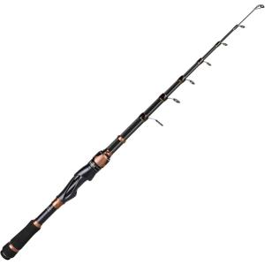 PLUSINNO Fishing Rod and Reel Combos, Bronze Warrior Toray IM6 Carbon Matrix Telescopic Fishing Rod Pole, 12 +1 Shielded Bearings Stainless Steel BB Spinning Reel, Travel Freshwater Fishing Gear(ONLY Fishing rod (not include reel))