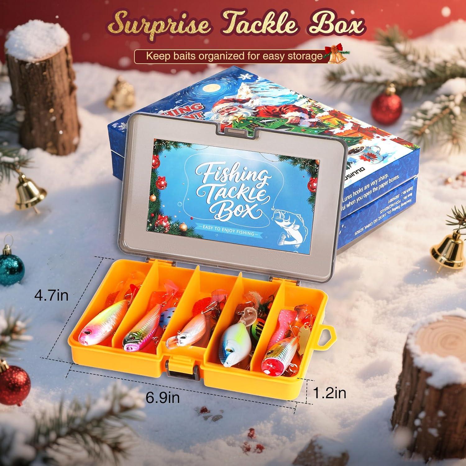 image:imagePLUSINNO Advent Calendar Fishing 2025 24 Days Fishing Lure Advent Calendar Fishing Tackle Christmas Countdown Advent Calendars Gifts for Adult Men Teen BoysFishing Advent Calendar 2025 with Box