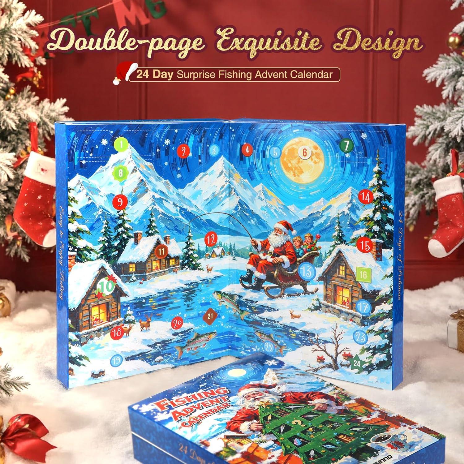 image:imagePLUSINNO Advent Calendar Fishing 2025 24 Days Fishing Lure Advent Calendar Fishing Tackle Christmas Countdown Advent Calendars Gifts for Adult Men Teen BoysFishing Advent Calendar 2025 with Box