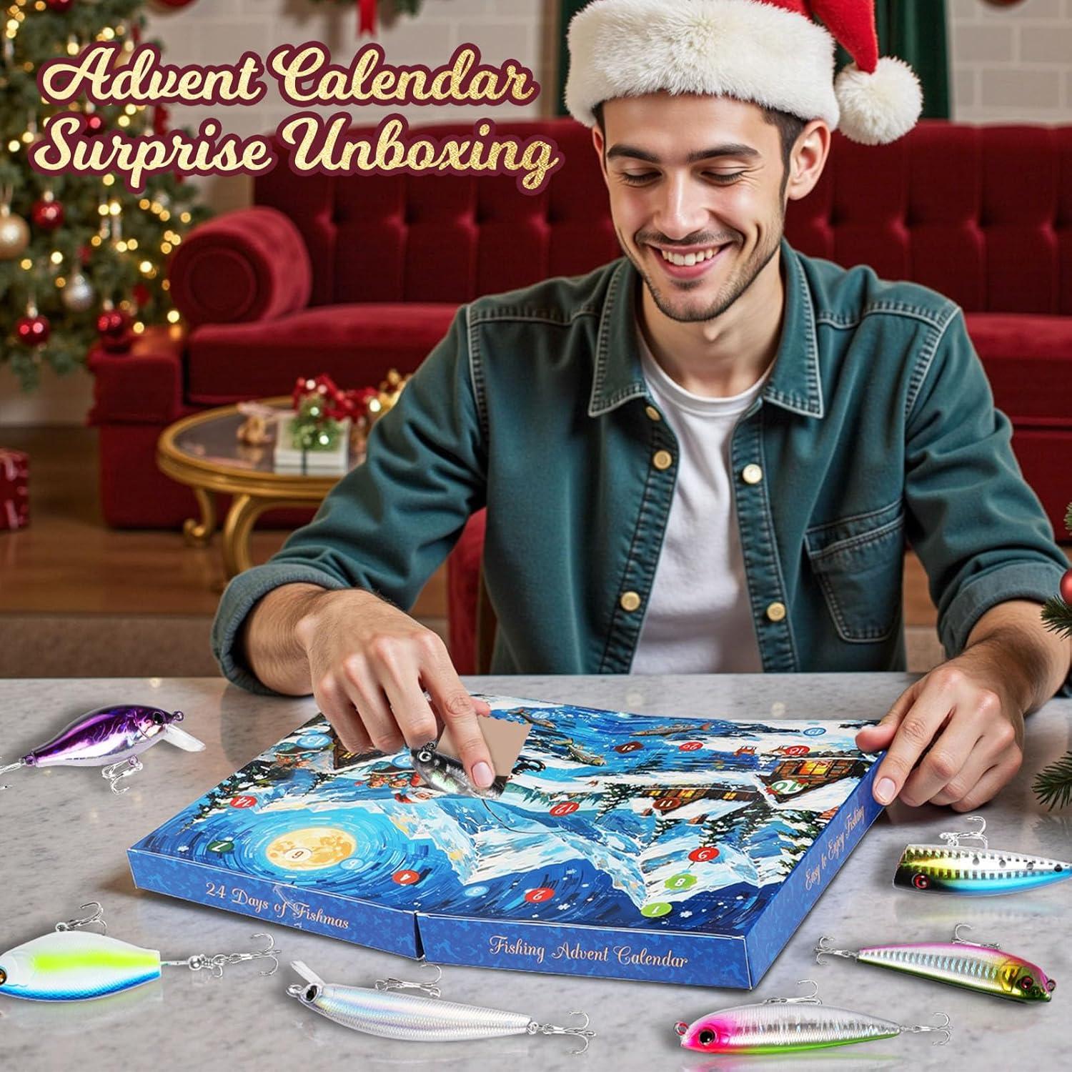image:imagePLUSINNO Advent Calendar Fishing 2025 24 Days Fishing Lure Advent Calendar Fishing Tackle Christmas Countdown Advent Calendars Gifts for Adult Men Teen BoysFishing Advent Calendar 2025 with Box