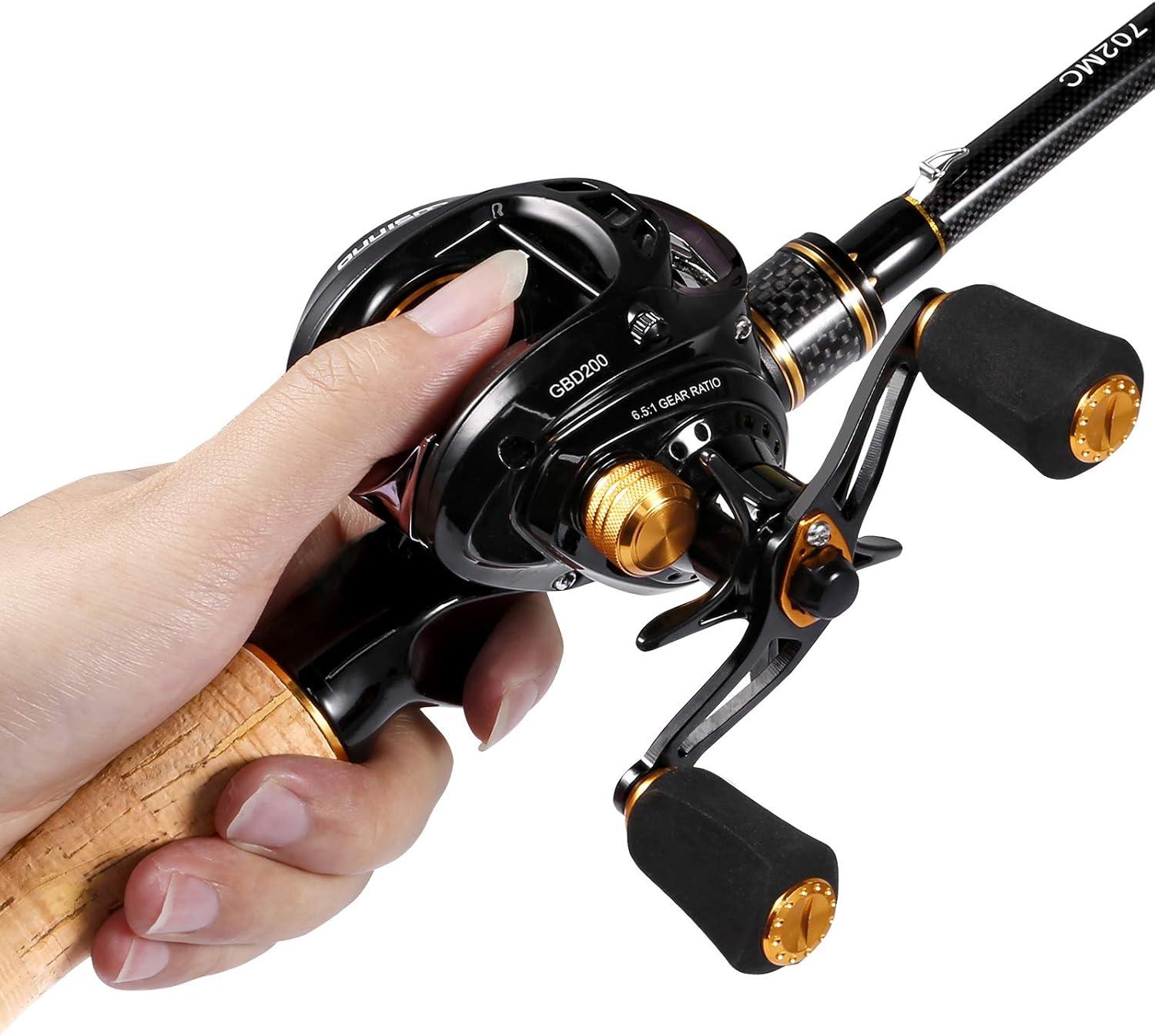 image:imagePLUSINNO Elite Hunter Baitcasting Fishing Reel Ultra Smooth 11LB Carbon Fiber Drag 651 Gear Ratio5 1 Shielded Ball Bearings Rubber Handle Knobs