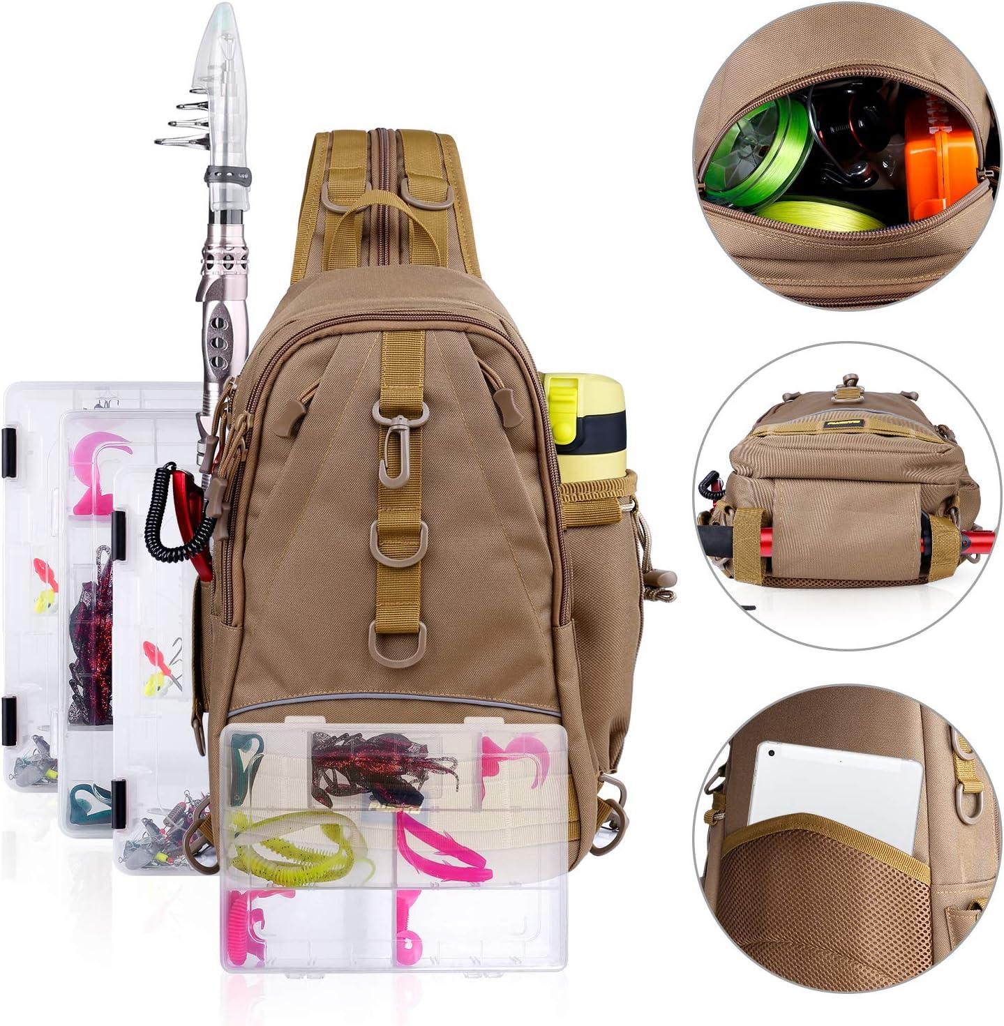 image:imagePLUSINNO Fishing Backpack with Rod Holder WaterResistant Tackle Bag Ideal Gifts for Men