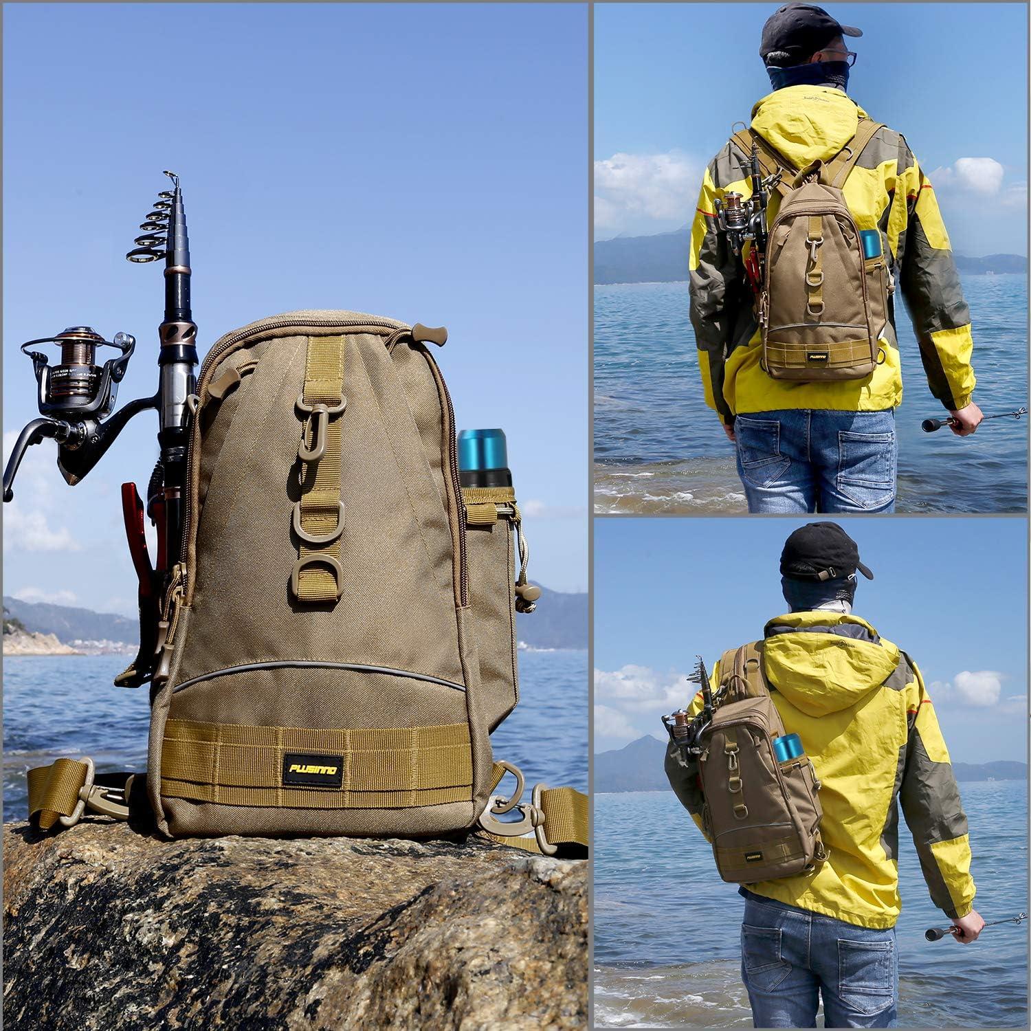 image:imagePLUSINNO Fishing Backpack with Rod Holder WaterResistant Tackle Bag Ideal Gifts for Men
