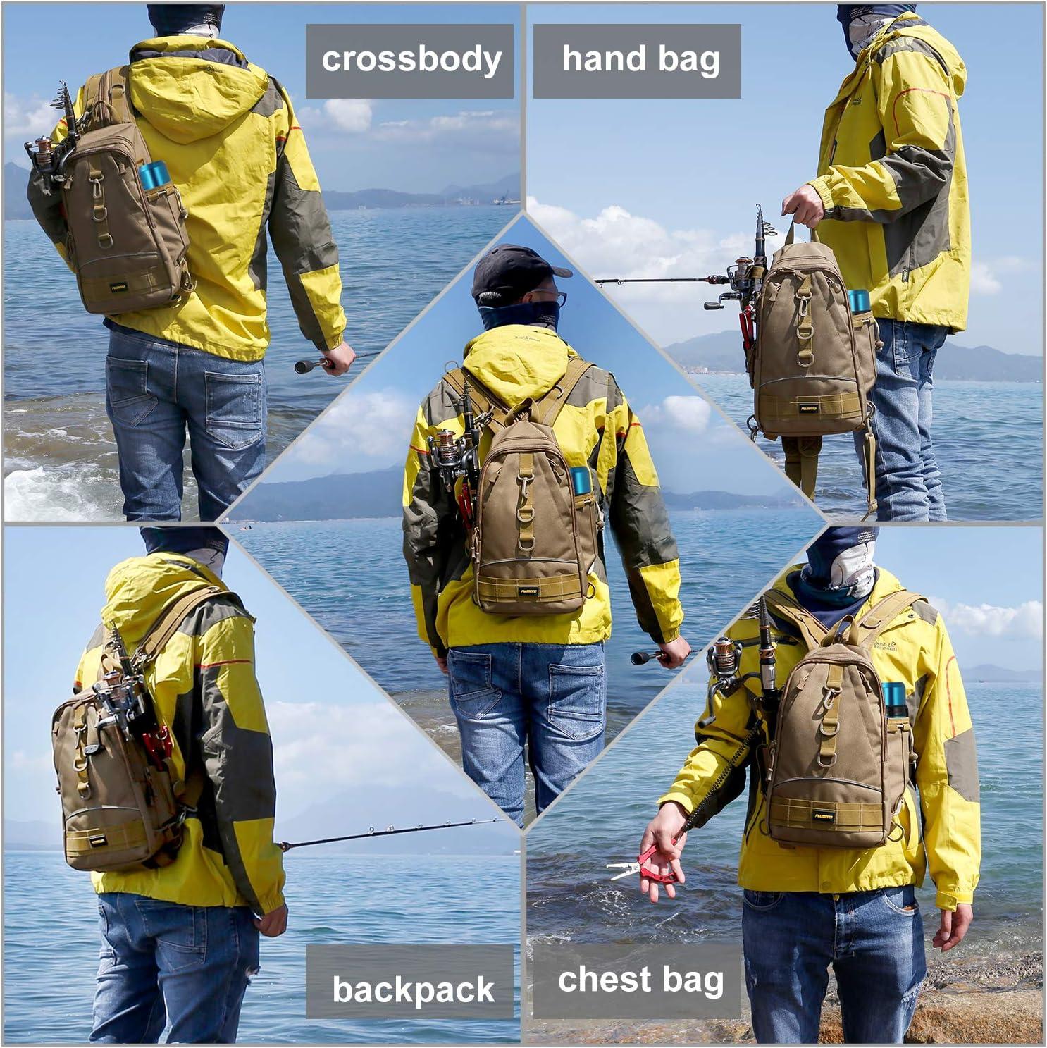 image:imagePLUSINNO Fishing Backpack with Rod Holder WaterResistant Tackle Bag Ideal Gifts for Men