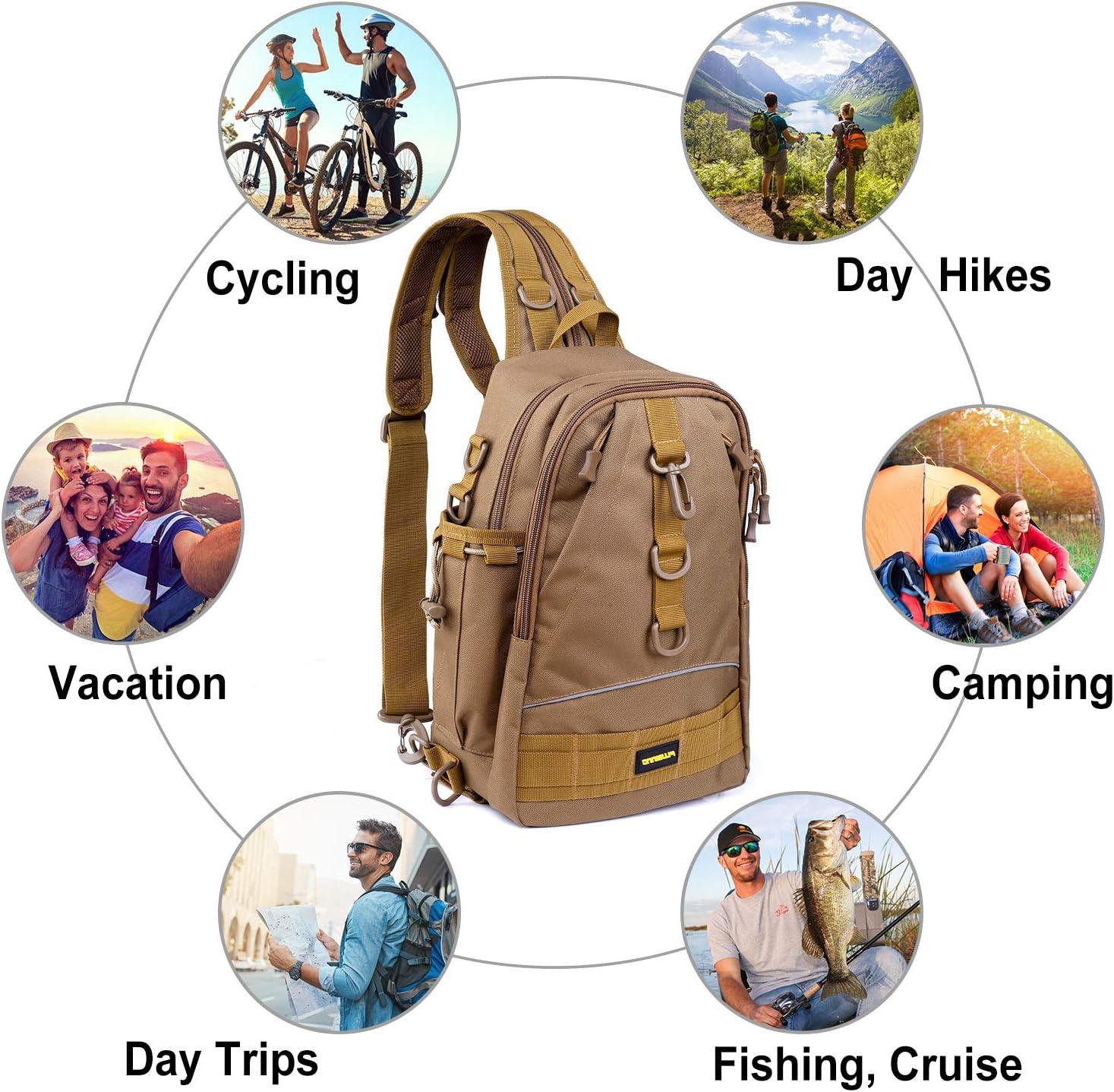 image:imagePLUSINNO Fishing Backpack with Rod Holder WaterResistant Tackle Bag Ideal Gifts for Men