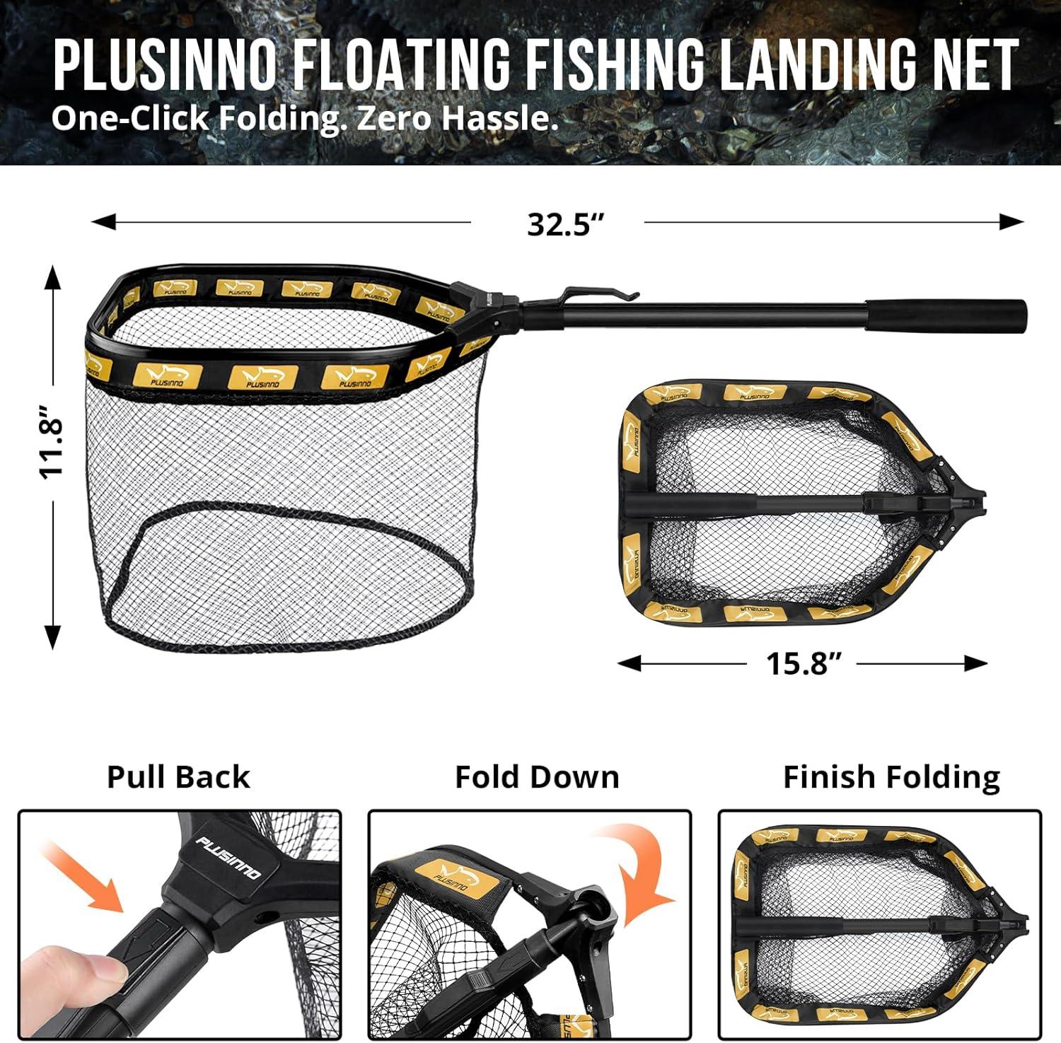 image:imagePLUSINNO Fishing Backpack with Tackle Boxes Waterproof Fishing Sling Tackle Bag For Fishing Gear With Rod Holder Fishing Gifts for Men With Fishing lures Fishing pliers Fish Lip GripperFishing Backpack with fishing net orange