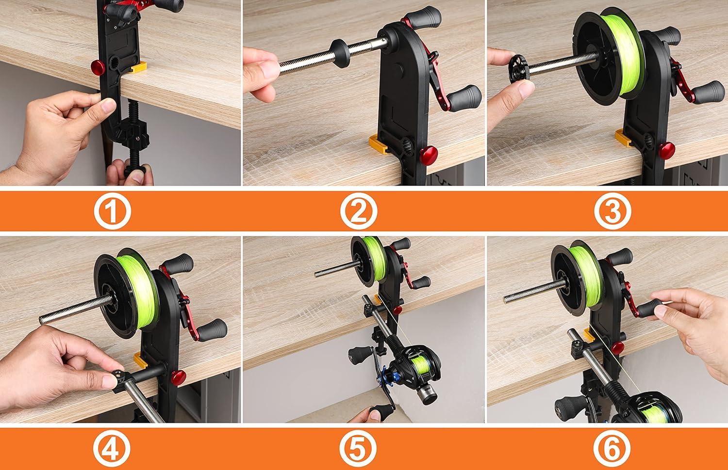image:imagePLUSINNO Fishing Line Spooler Spooling Station System Machine Multifunction Baitcasting Reel Spooler Fishing Line Winder