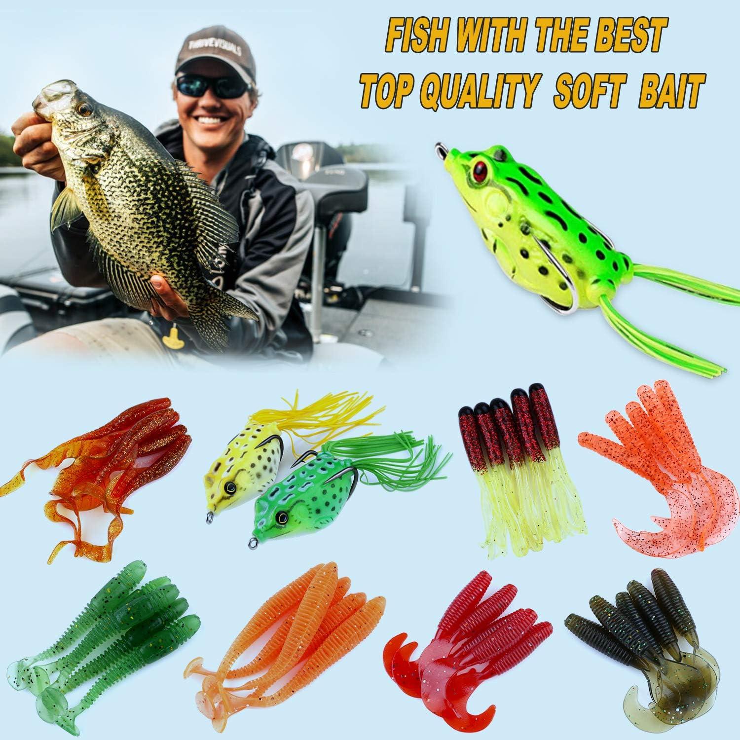 image:imagePLUSINNO Fishing Lures 292210Pcs Tackle Box with Tackle Included Crankbaits Hooks Weights Fishing Accessories kit Fishing Bait Lure Gear Kit Gift for Men BassTrout210PCS Fishing Lures Baits