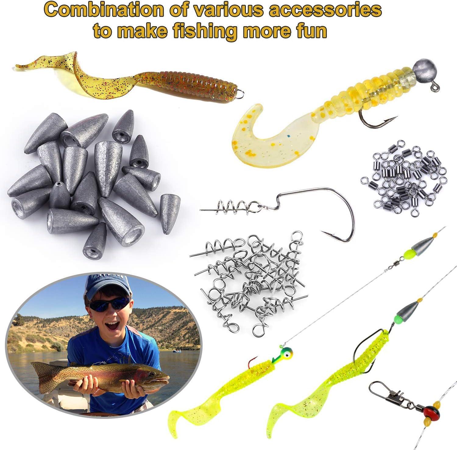 image:imagePLUSINNO Fishing Lures 292210Pcs Tackle Box with Tackle Included Crankbaits Hooks Weights Fishing Accessories kit Fishing Bait Lure Gear Kit Gift for Men BassTrout210PCS Fishing Lures Baits