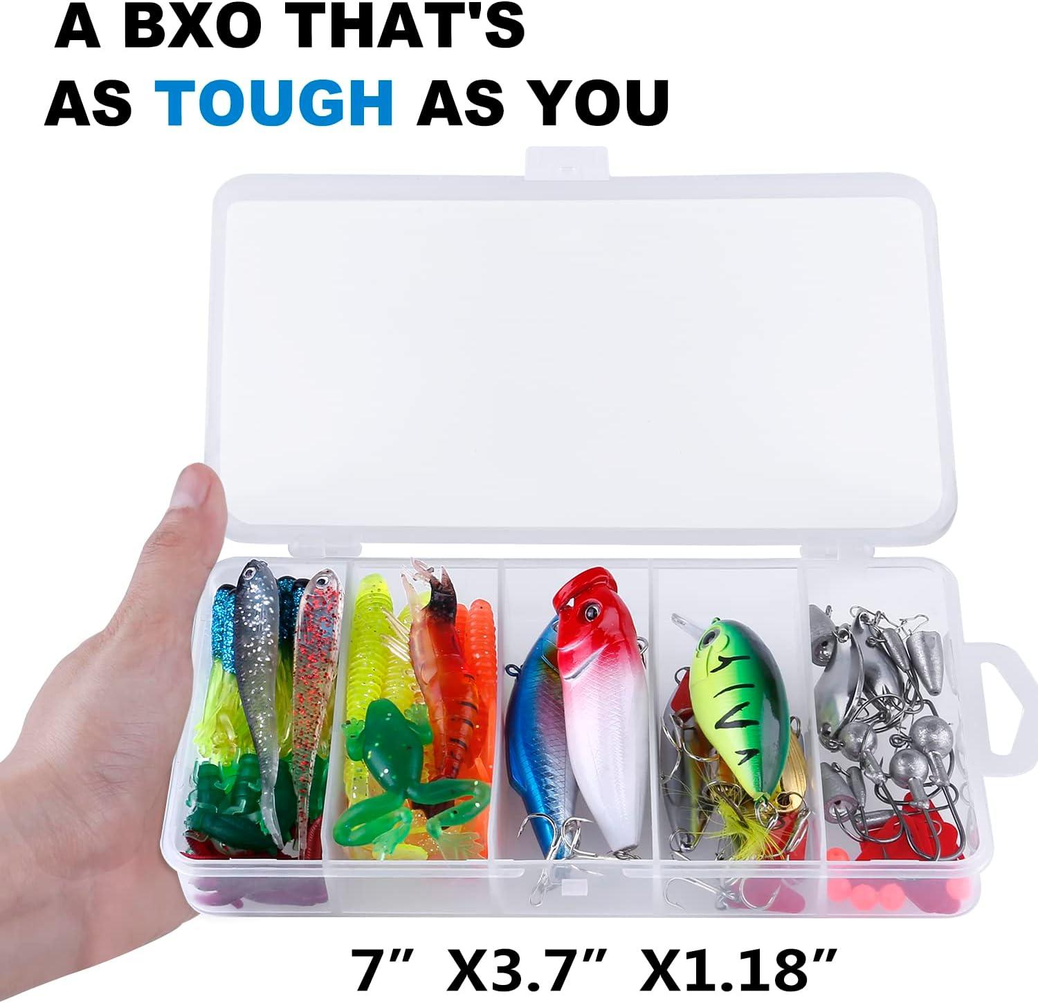 image:imagePLUSINNO Fishing Lures 292210Pcs Tackle Box with Tackle Included Crankbaits Hooks Weights Fishing Accessories kit Fishing Bait Lure Gear Kit Gift for Men BassTrout78PCS Fishing Lures
