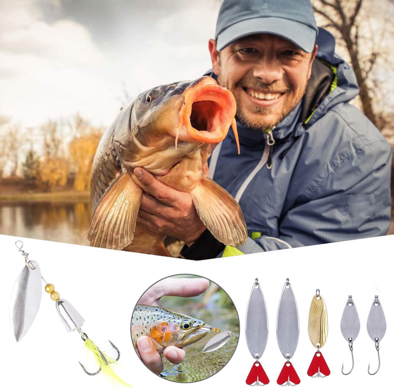 image:imagePLUSINNO Fishing Lures 292210Pcs Tackle Box with Tackle Included Crankbaits Hooks Weights Fishing Accessories kit Fishing Bait Lure Gear Kit Gift for Men BassTrout78PCS Fishing Lures
