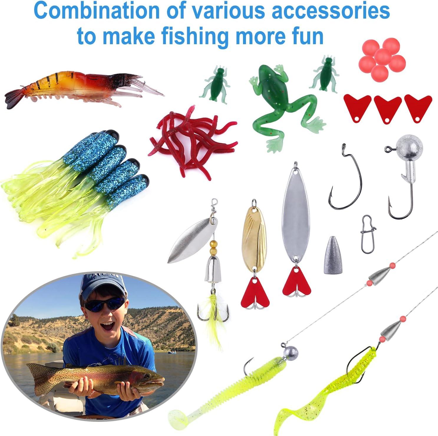 image:imagePLUSINNO Fishing Lures 292210Pcs Tackle Box with Tackle Included Crankbaits Hooks Weights Fishing Accessories kit Fishing Bait Lure Gear Kit Gift for Men BassTrout78PCS Fishing Lures