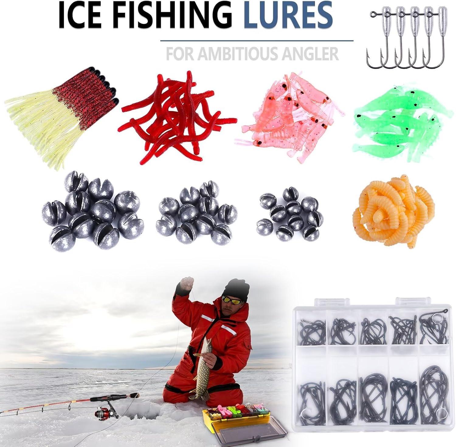 image:imagePLUSINNO Fishing Lures Baits Tackle Including Crankbaits Spinnerbaits Plastic Worms Jigs Topwater Lures Tackle Box and More Fishing Gear Lures Kit Set 102302Pcs Fishing Lure Tackle302Pcs Fishing Lures Kit