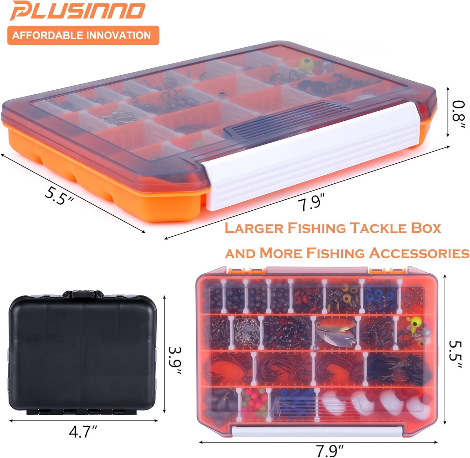 image:imagePLUSINNO Fishing Lures Baits Tackle Including Crankbaits Spinnerbaits Plastic Worms Jigs Topwater Lures Tackle Box and More Fishing Gear Lures Kit Set 102302Pcs Fishing Lure Tackle263Pcs Fishing Accessories Kit