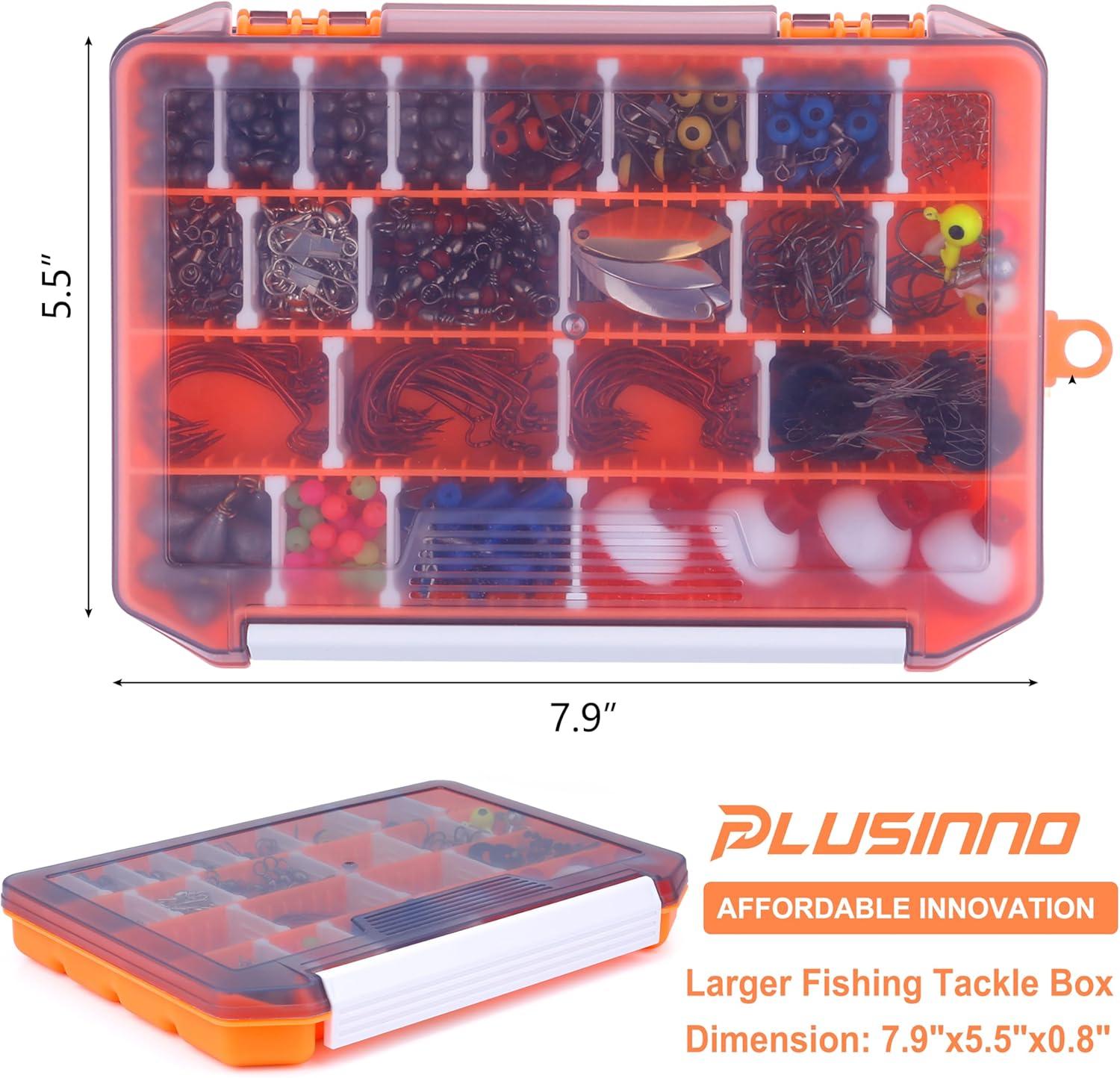 image:imagePLUSINNO Fishing Lures Baits Tackle Including Crankbaits Spinnerbaits Plastic Worms Jigs Topwater Lures Tackle Box and More Fishing Gear Lures Kit Set 102302Pcs Fishing Lure Tackle263Pcs Fishing Accessories Kit