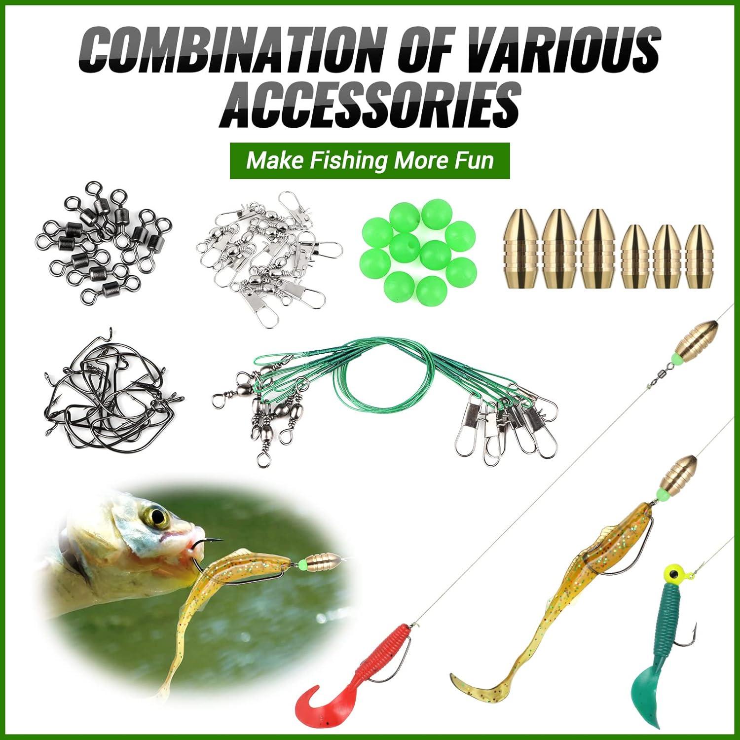 image:imagePLUSINNO Fishing Lures Baits Tackle Including Crankbaits Spinnerbaits Plastic Worms Jigs Topwater Lures Tackle Box and More Fishing Gear Lures Kit Set 102302Pcs Fishing Lure Tackle102Pcs Fishing Lures Kit