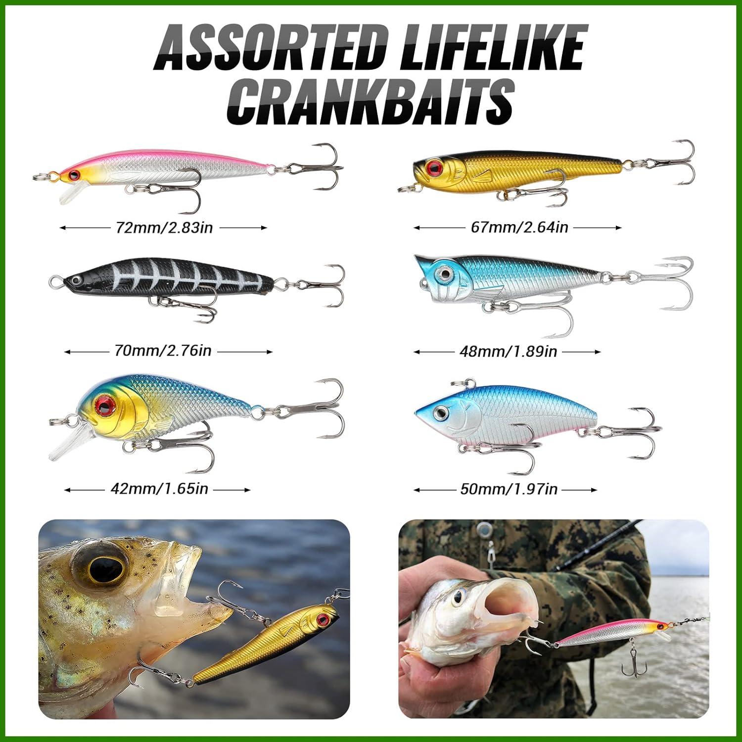 image:imagePLUSINNO Fishing Lures Baits Tackle Including Crankbaits Spinnerbaits Plastic Worms Jigs Topwater Lures Tackle Box and More Fishing Gear Lures Kit Set 102302Pcs Fishing Lure Tackle102Pcs Fishing Lures Kit