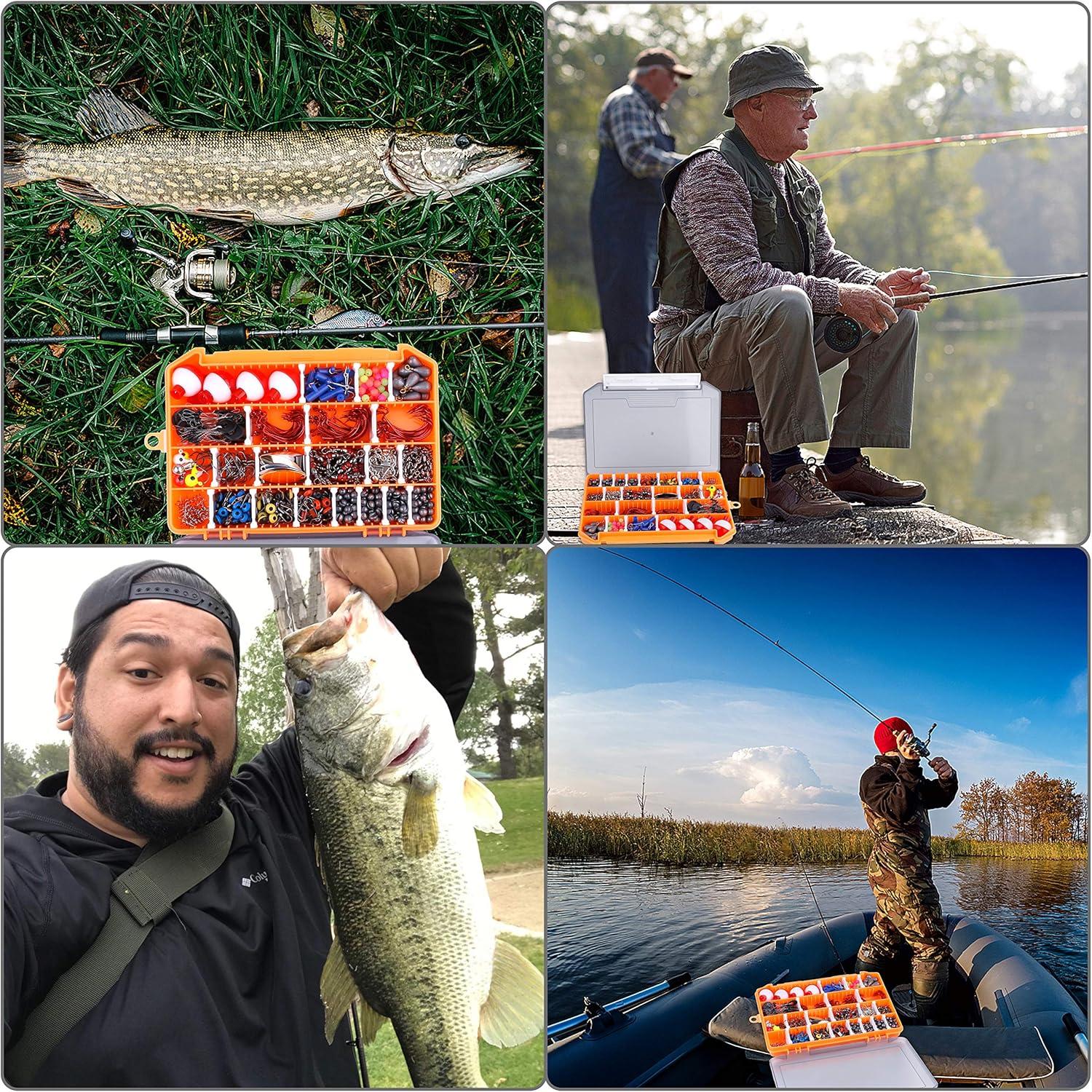 image:imagePLUSINNO Fishing Lures Baits Tackle Including Crankbaits Spinnerbaits Plastic Worms Jigs Topwater Lures Tackle Box and More Fishing Gear Lures Kit Set 102302Pcs Fishing Lure Tackle263Pcs Fishing Accessories Kit