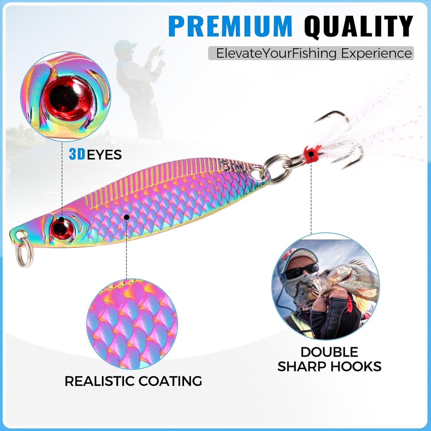 image:imagePLUSINNO Fishing Lures Spinner baits for Bass 1632 pcs Spinner Lures Kit with Portable Carry Bag Hard Metal Spinner Baits for Trout32pcs spinner set with box