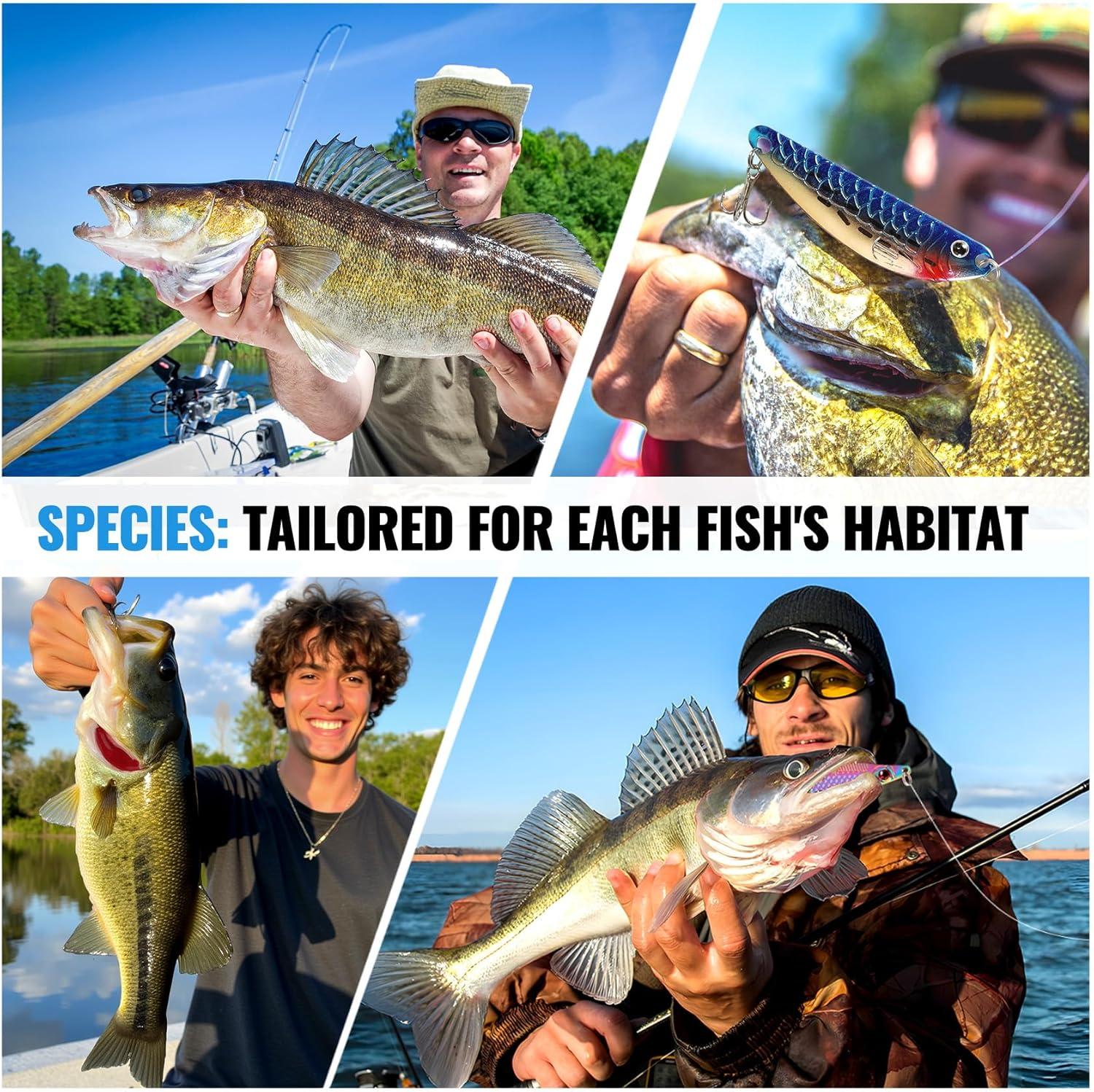 image:imagePLUSINNO Fishing Lures Spinner baits for Bass 1632 pcs Spinner Lures Kit with Portable Carry Bag Hard Metal Spinner Baits for Trout32pcs spinner set with box