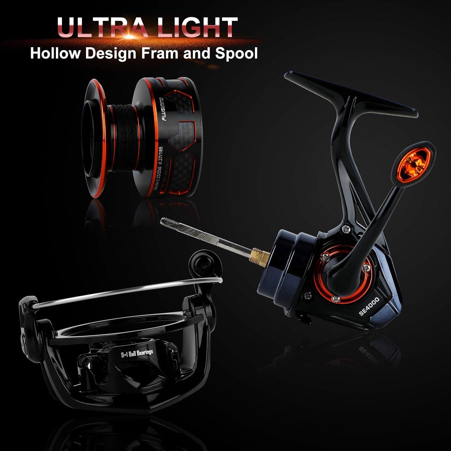 image:imagePLUSINNO Fishing Reel 511571 High Speed Spinning Reel Premium Drag System with 2230 LB Max Drag 91BB Lightweight Ultra Smooth Spinning Reels for Freshwater and Saltwater Fishing