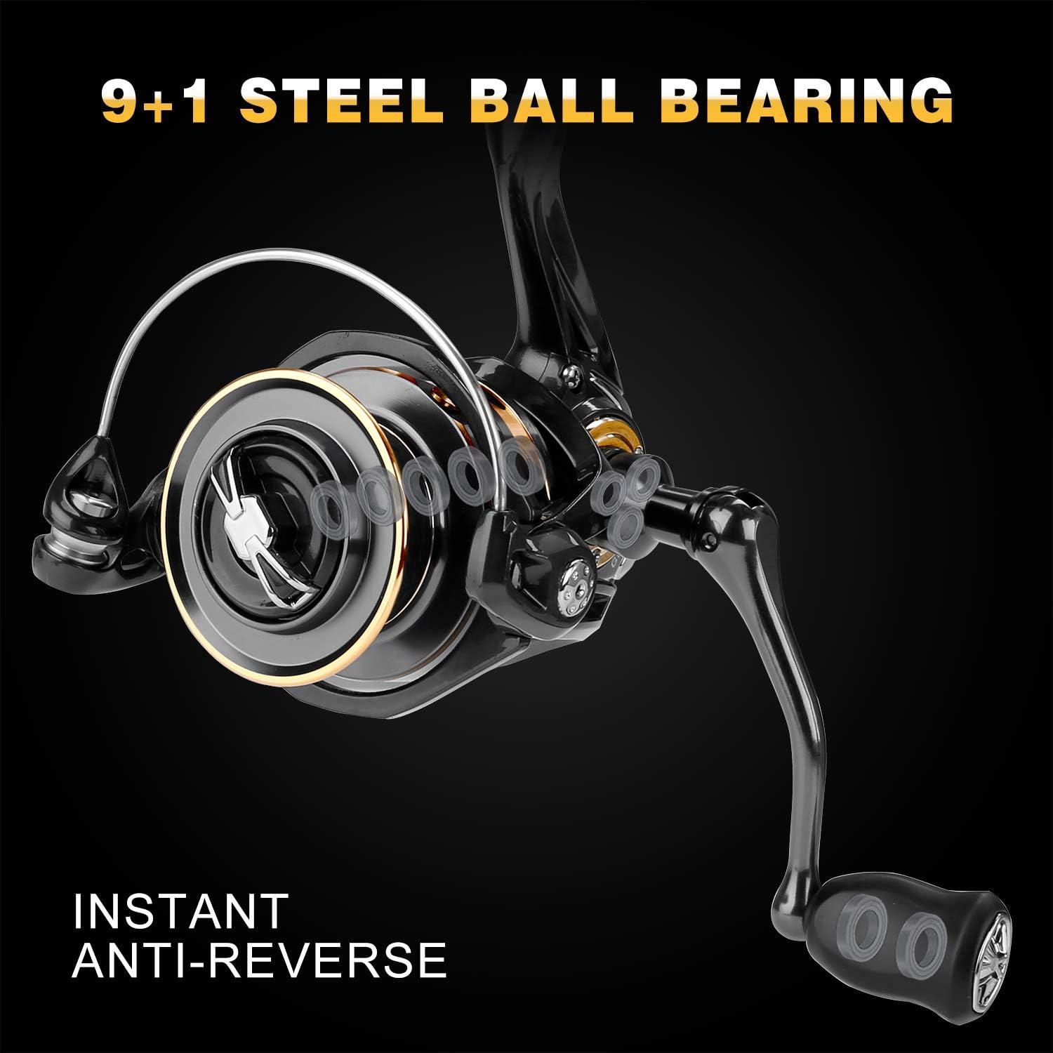 image:imagePLUSINNO Fishing Reel 571 High Speed Spinning Reel9 1BBPremium Drag System with1722 LB Max DragUltra Smooth Powerful Lightweight Graphite Frame CNC Aluminum Spool for Saltwater Freshwater