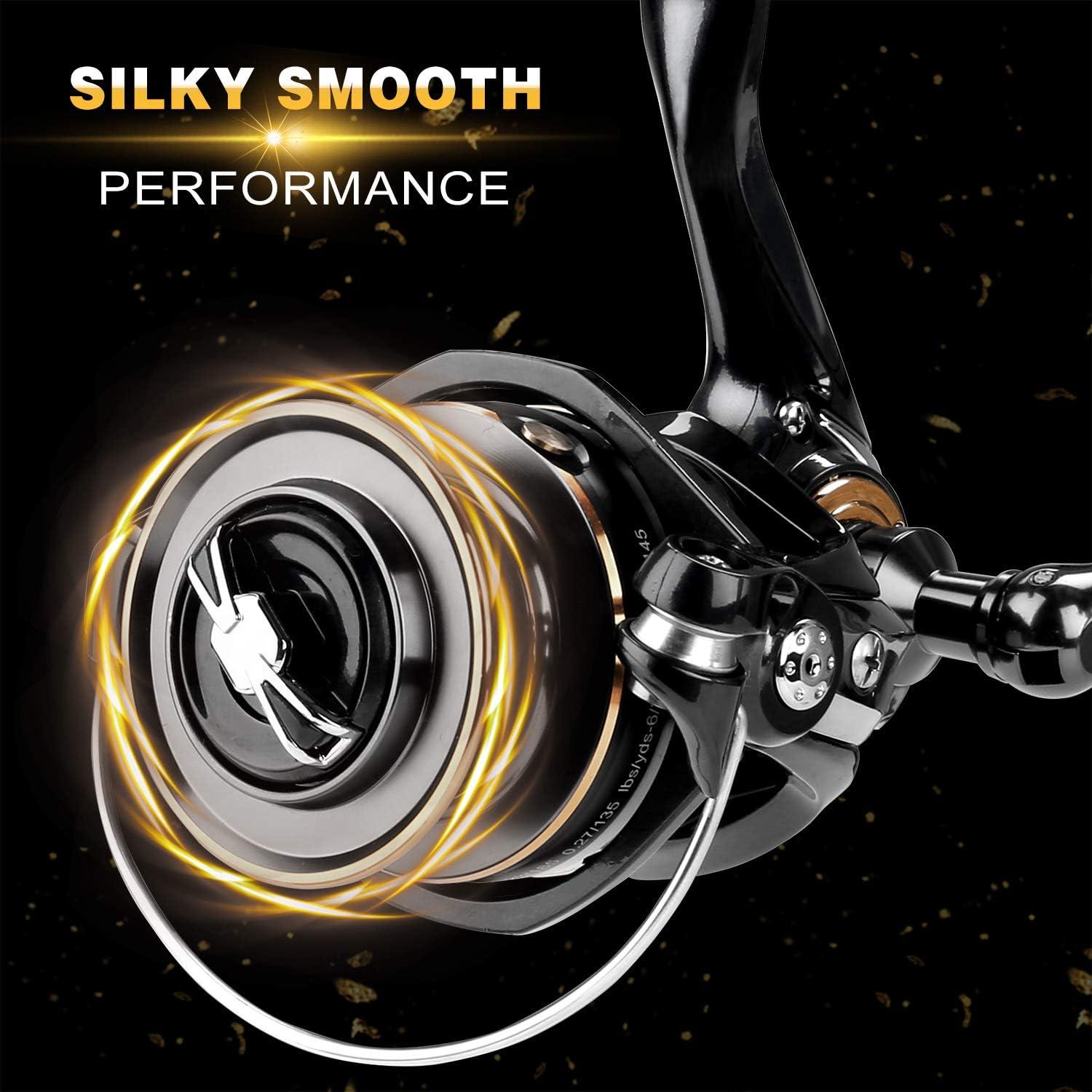 image:imagePLUSINNO Fishing Reel 571 High Speed Spinning Reel9 1BBPremium Drag System with1722 LB Max DragUltra Smooth Powerful Lightweight Graphite Frame CNC Aluminum Spool for Saltwater Freshwater