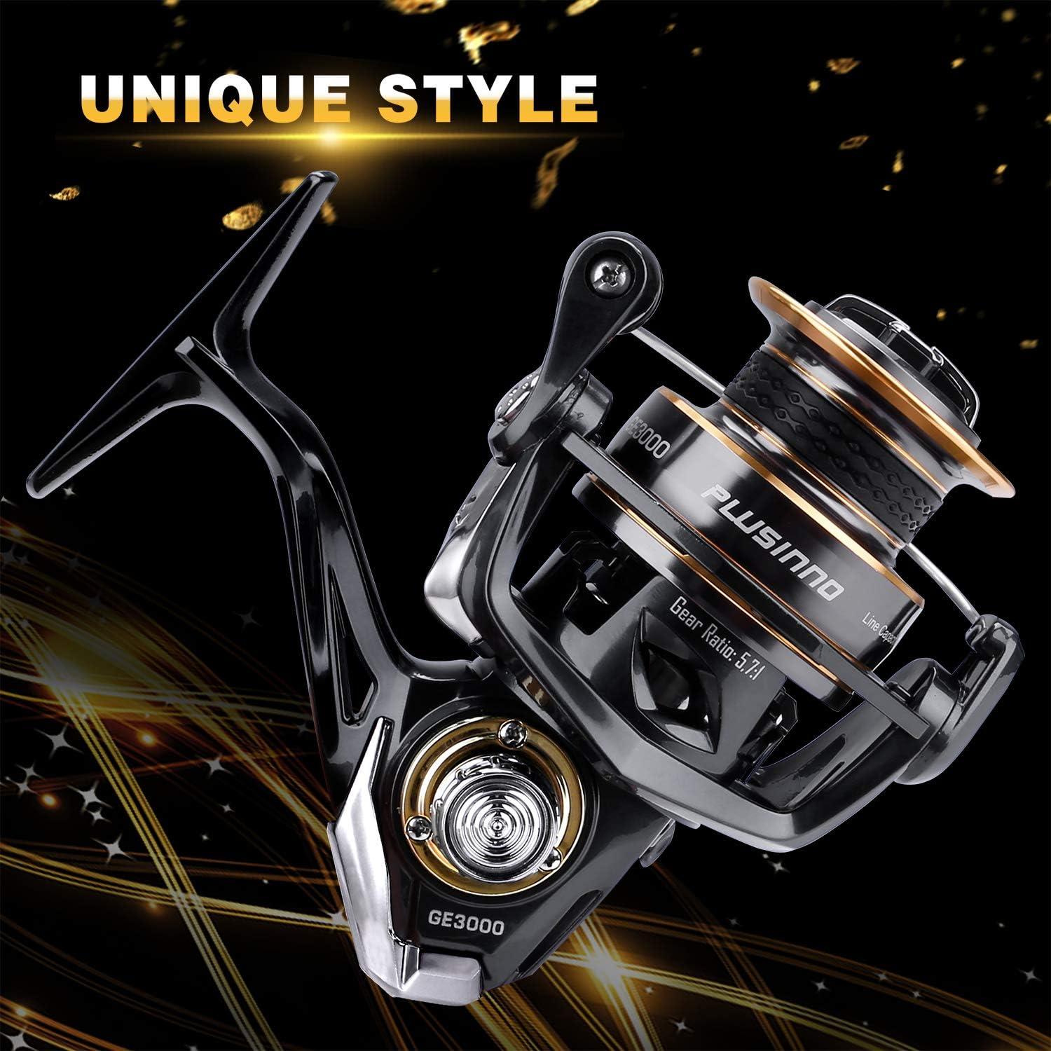 image:imagePLUSINNO Fishing Reel 571 High Speed Spinning Reel9 1BBPremium Drag System with1722 LB Max DragUltra Smooth Powerful Lightweight Graphite Frame CNC Aluminum Spool for Saltwater Freshwater