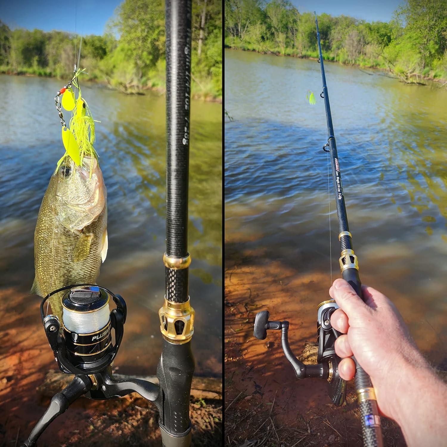 image:imagePLUSINNO Fishing Rod and Reel ComboFishing PoleTelescopic Fishing Rod Kit with Spinning Reel Telescopic Fishing Pole with Carrier Bag for Freshwater Saltwater for Men WomenElite Hunter Single Fishing RodNo Reel Lure