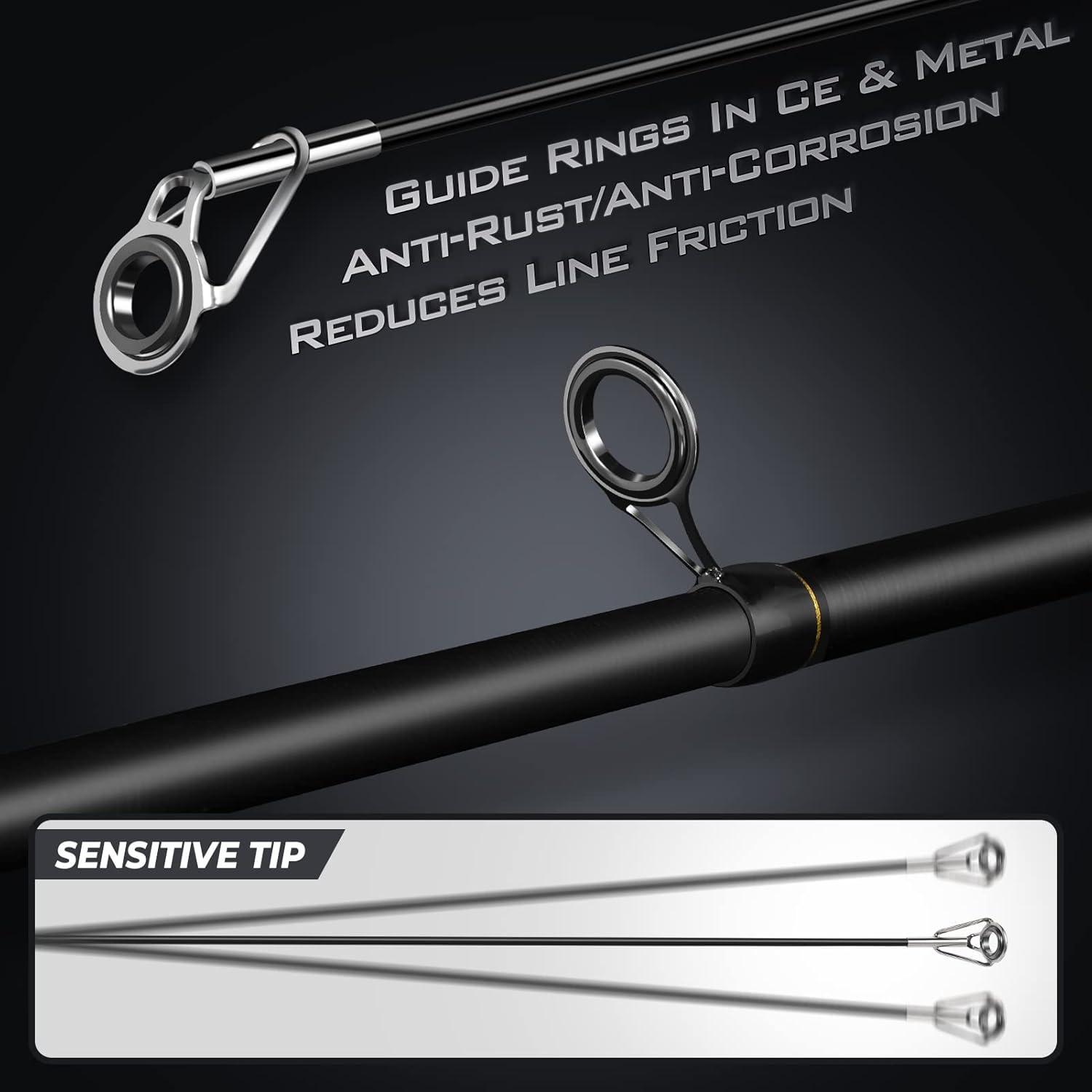 image:imagePLUSINNO Fishing Rod and Reel ComboFishing PoleTelescopic Fishing Rod Kit with Spinning Reel Telescopic Fishing Pole with Carrier Bag for Freshwater Saltwater for Men WomenElite Hunter Single Fishing RodNo Reel Lure