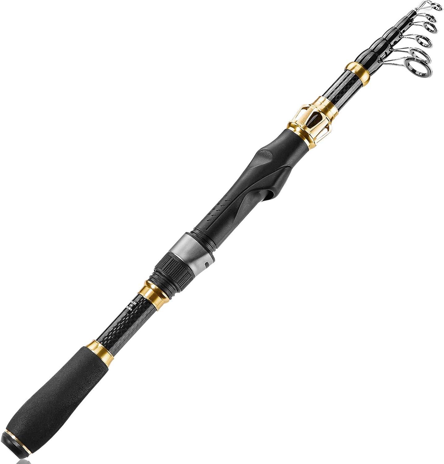 image:imagePLUSINNO Fishing Rod and Reel ComboFishing PoleTelescopic Fishing Rod Kit with Spinning Reel Telescopic Fishing Pole with Carrier Bag for Freshwater Saltwater for Men WomenElite Hunter Single Fishing RodNo Reel Lure